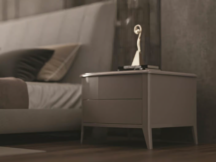 ARES GOLD - Rectangular bedside table with drawers _ CASA +39